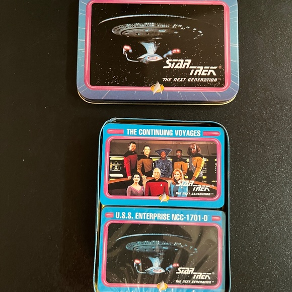 Star Trek: The Next Generation Double Deck Playing Card Set in Tin & Orig. Box - Picture 1 of 16